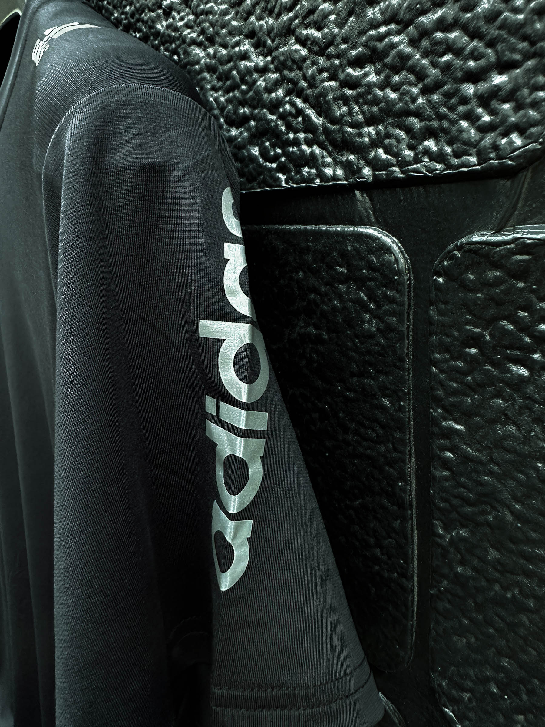 Imported Dry Fit Tee With Reflector Logo In Charcoal Grey