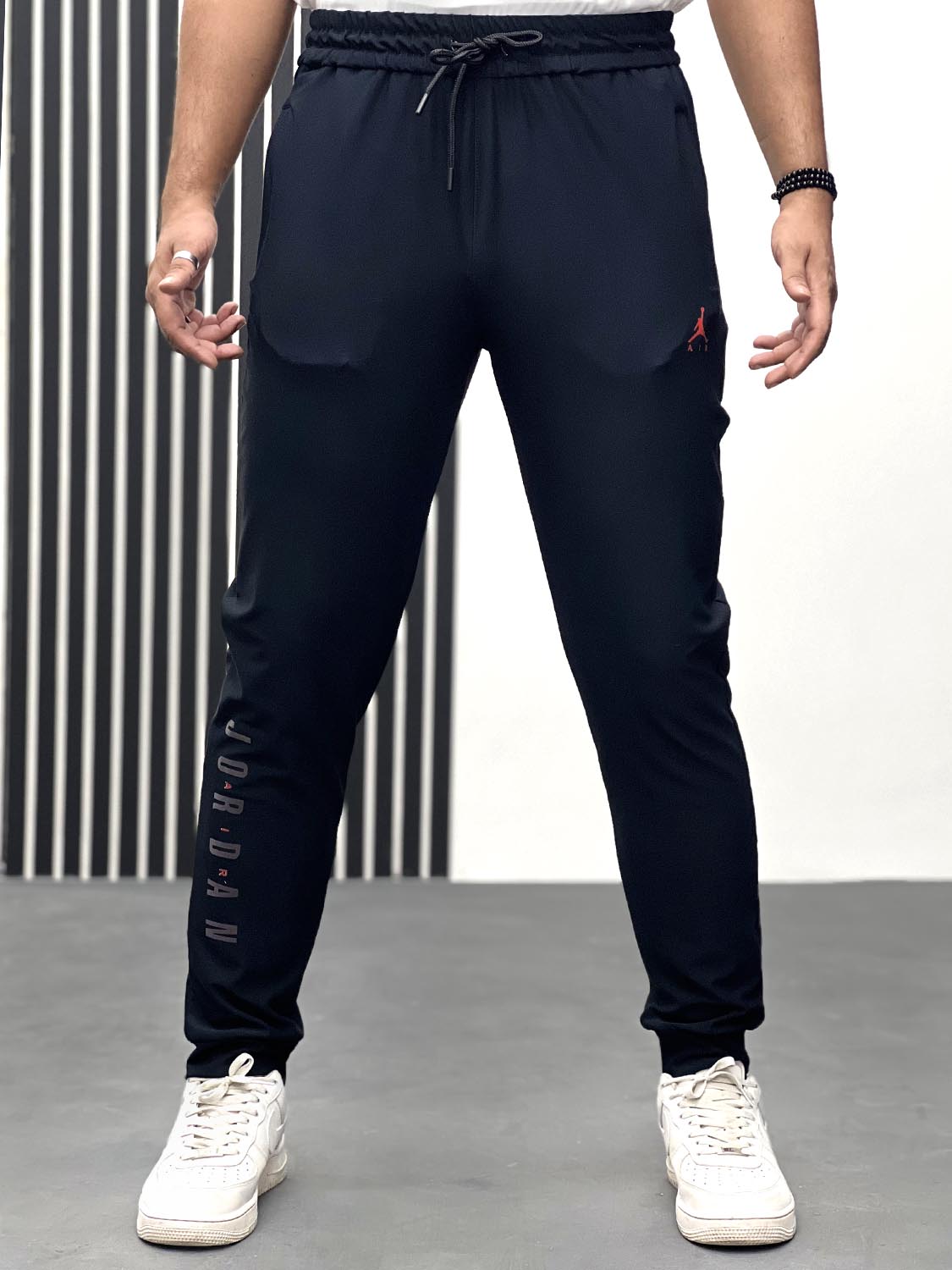 Men Imported Trouser With Printed Logo