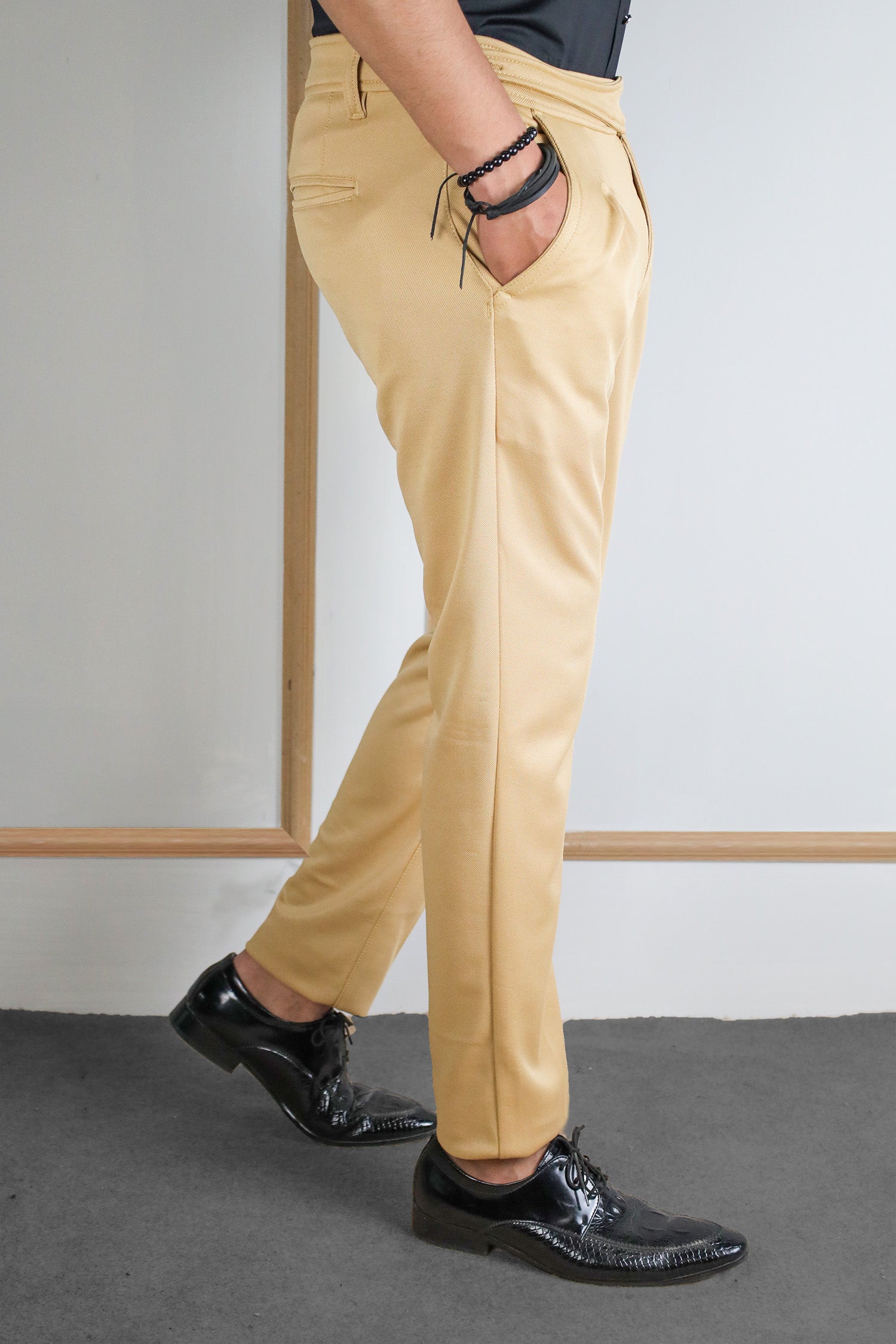 Self Texture Slim Fit Gurkha Cotton Pant