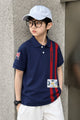 LA Mrtin Side Striped Style Younger Kids Polo Shirt