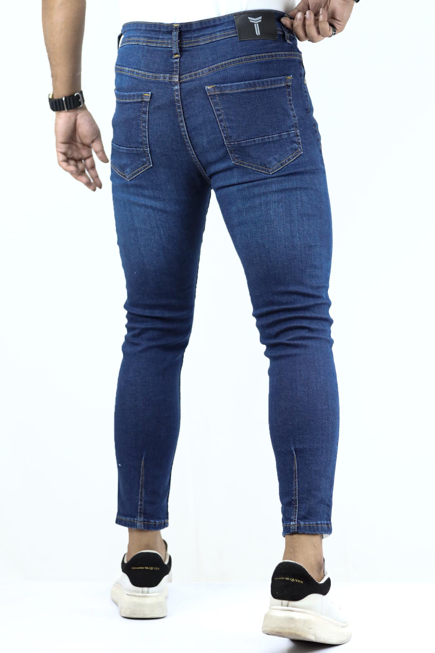 Ankle Fit Turbo Jeans In Dark Blue