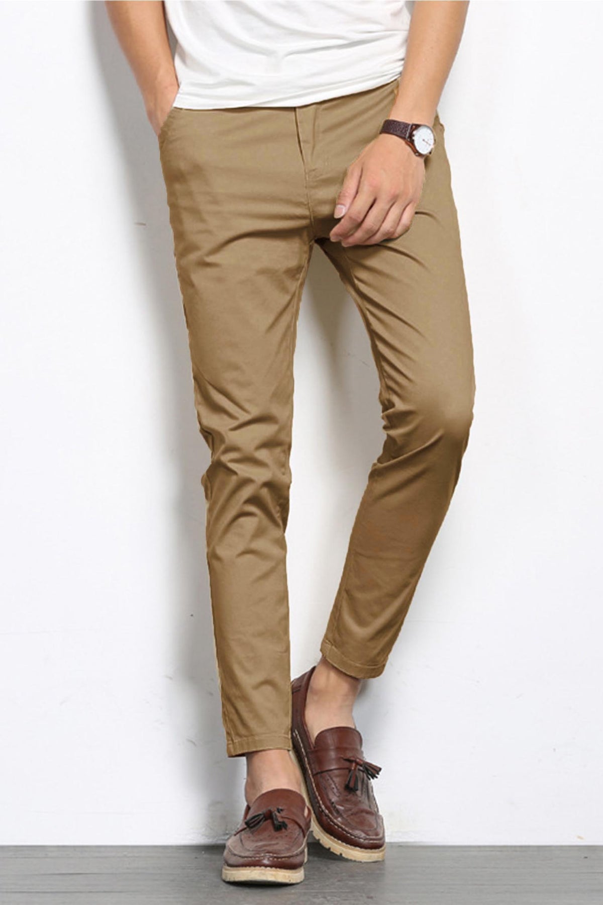 Slim fit Self Texture Cotton Pant