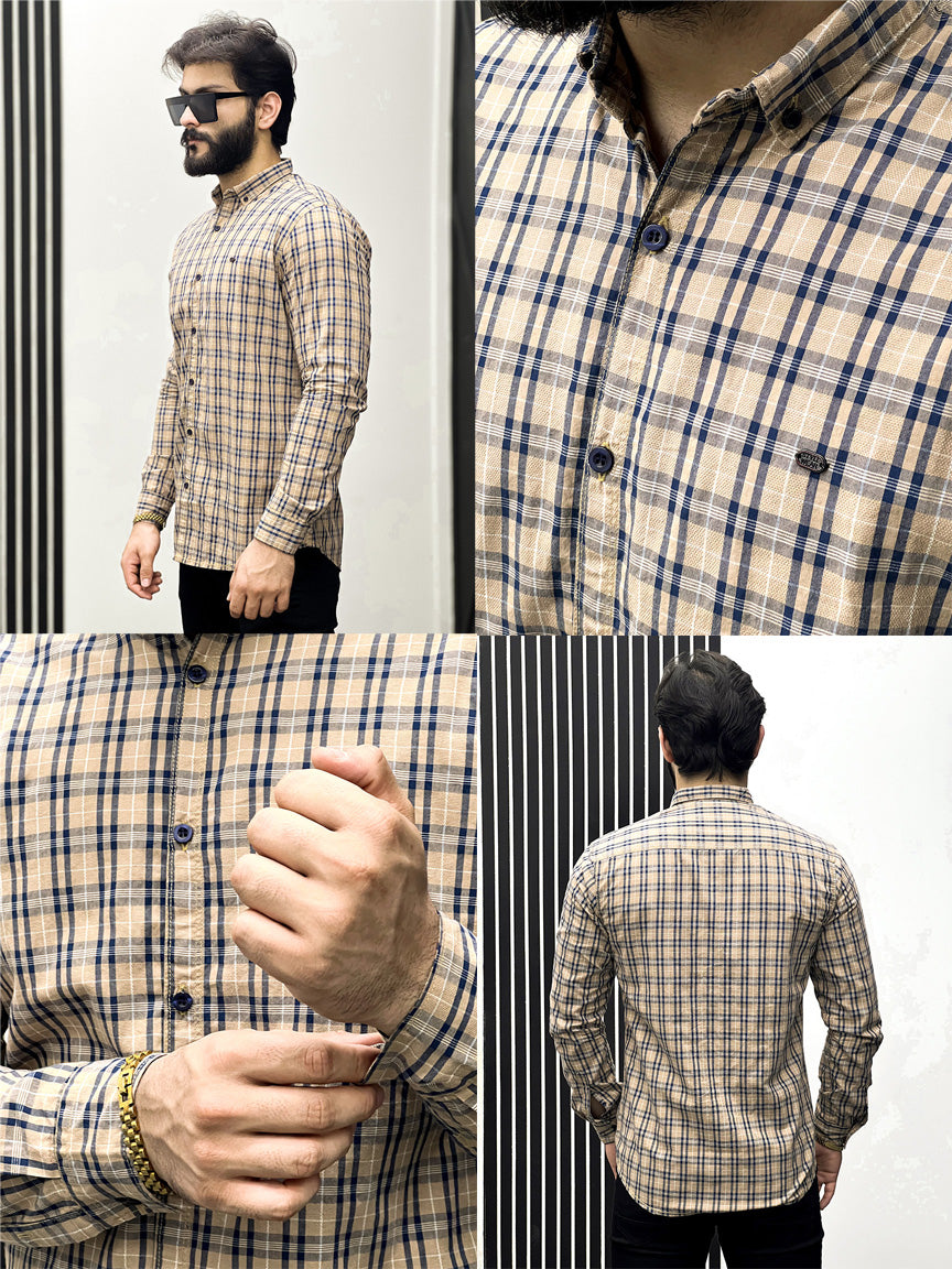 Window Check Men Full Sleeve Cotton Shirt