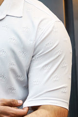 Embossed Crown All Over Casual Shirt In White