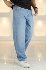 Loose Fit Iconic Turbo Jeans in Sky Blue