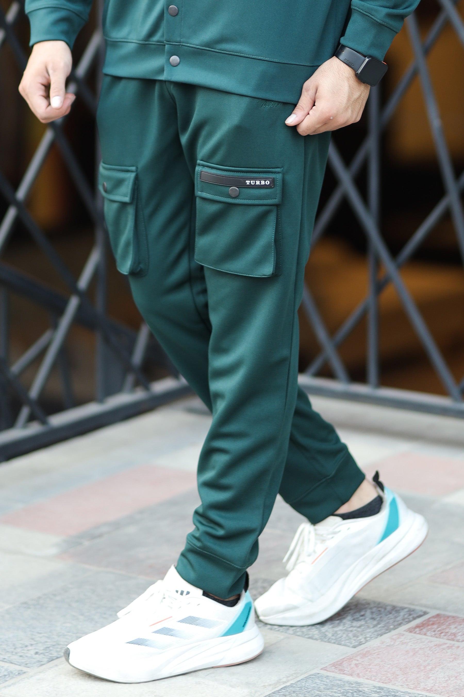 Turbo Pocket Style Men Tracksuit In Dark Green