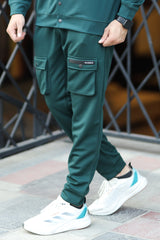 Turbo Pocket Style Men Tracksuit In Dark Green