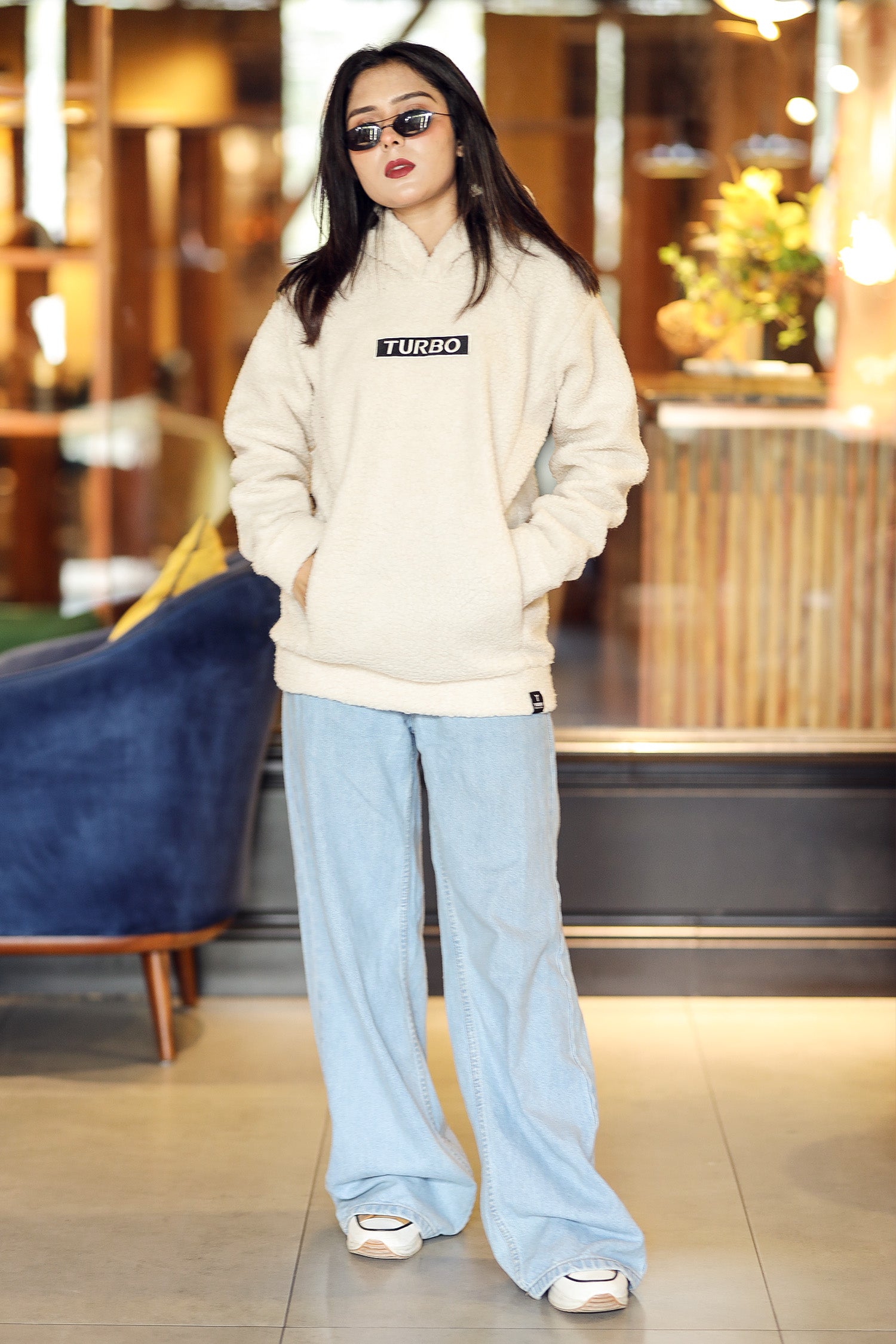 Turbo Cozy Imported Sherpa-Lined Hoodie - Women