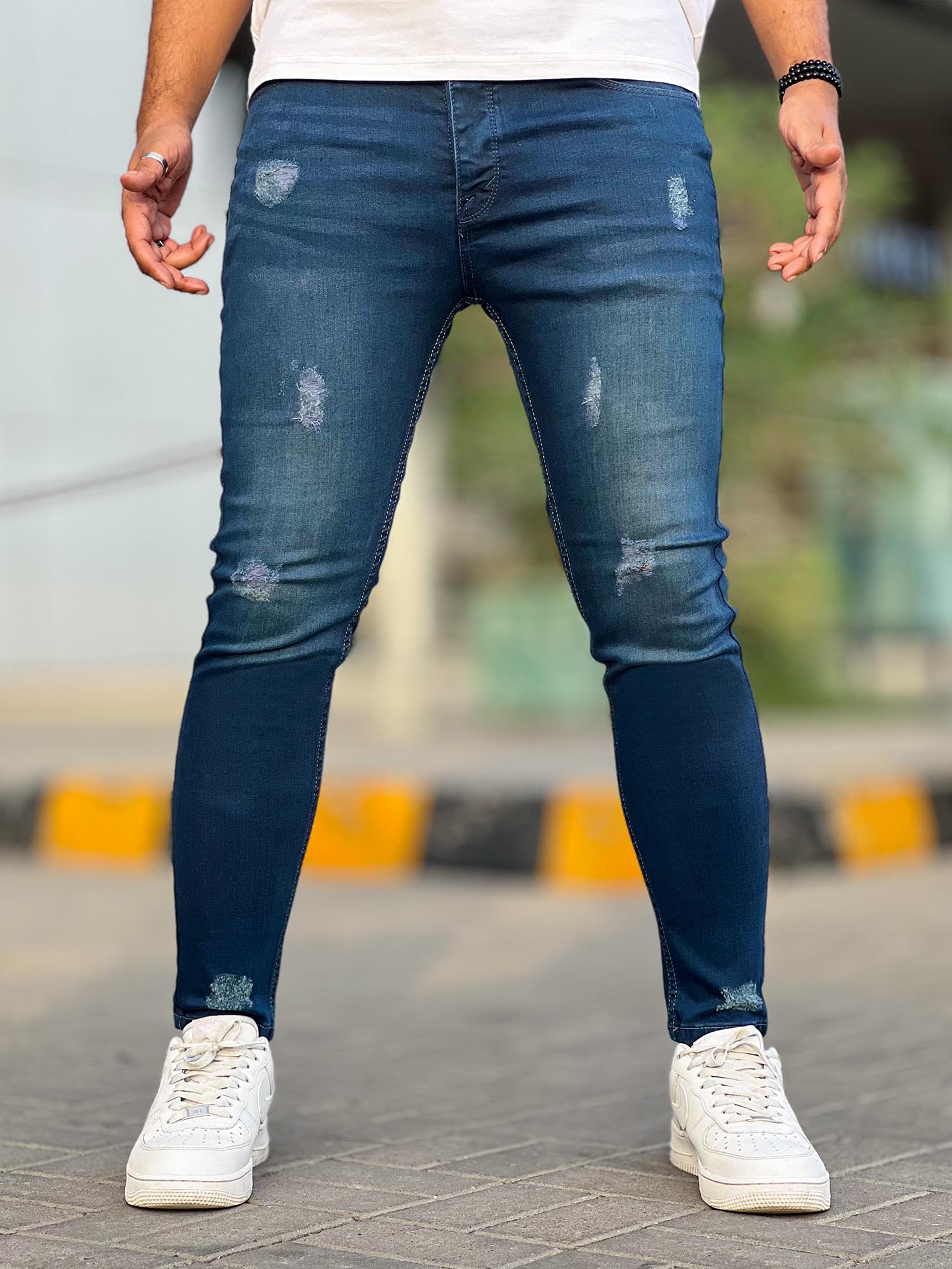 Turbo Rough Ankle Fit Jeans in Dirty Blue