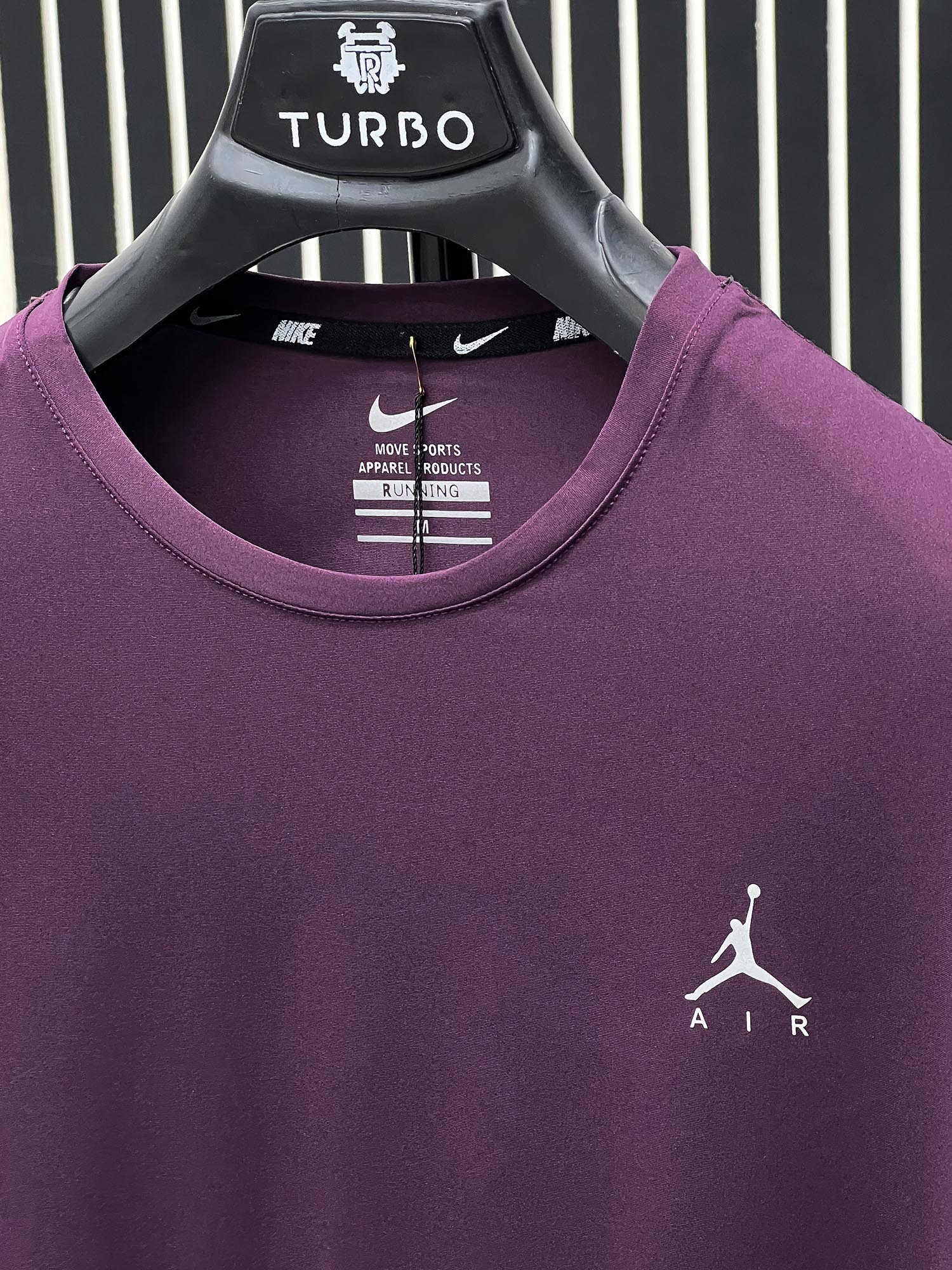Imported Dry Fit Tee With Reflector Logo In Purple