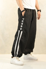 Turbo Stripe Bottom Imp Baggy Trouser In Black