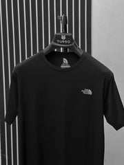 Imported Dry Fit Tee With Printed Logo In Black