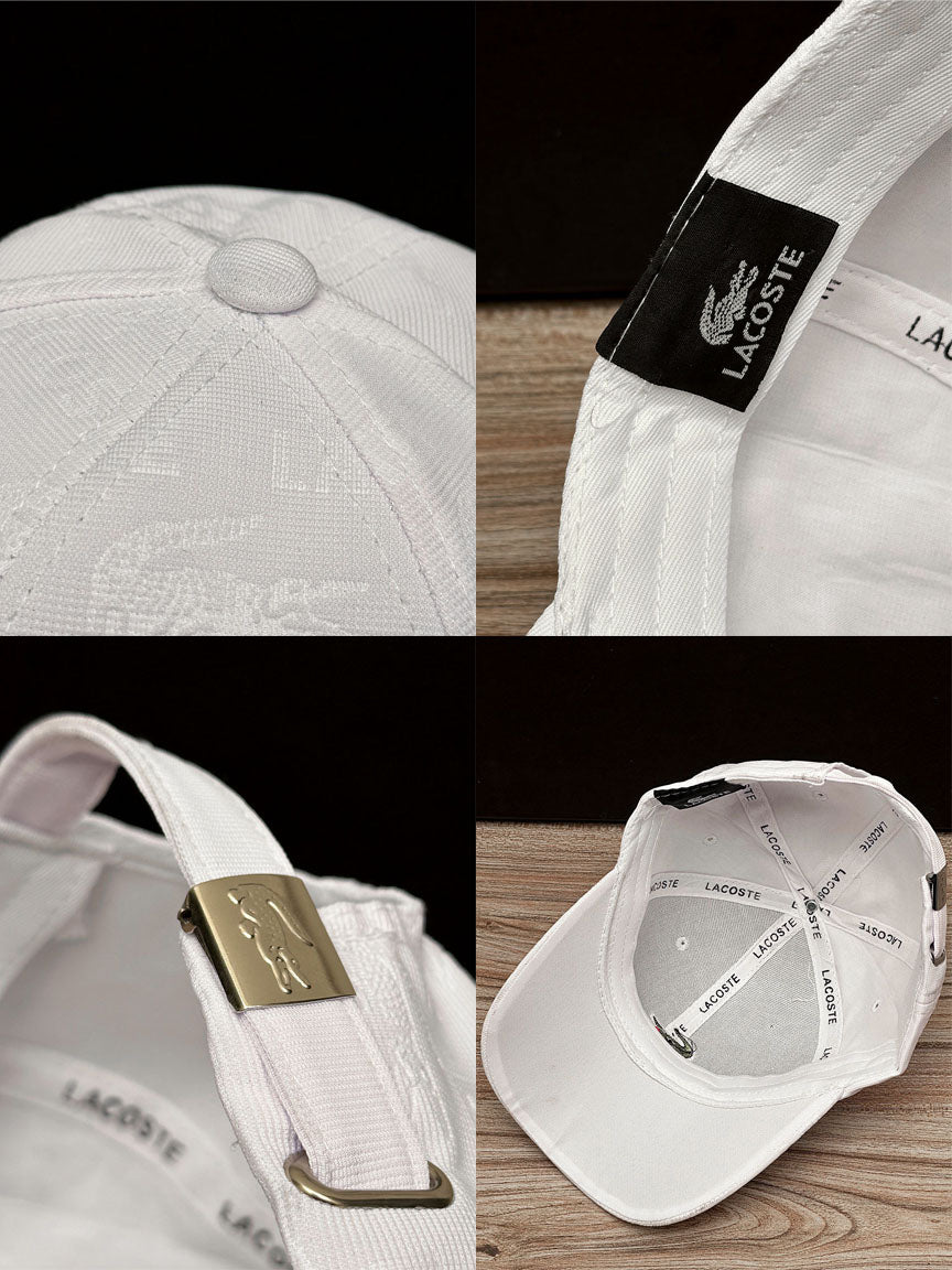 Lacste Front Logo Cap In White