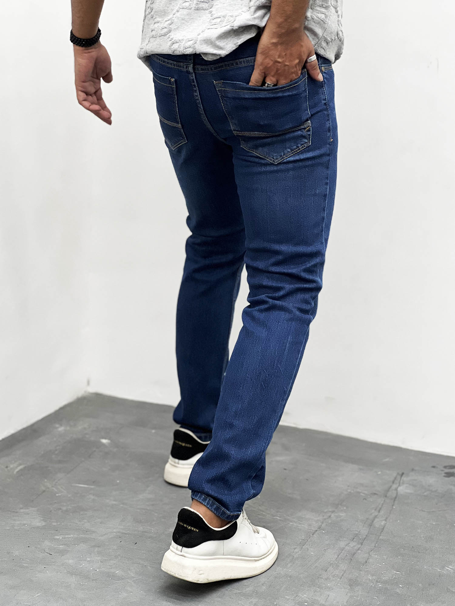 Turbo Straight Fit Jeans In Mid Blue