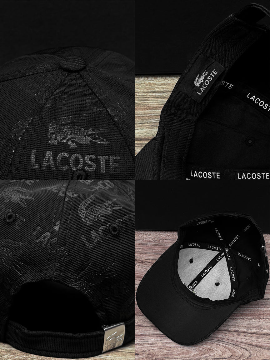 Lacste Front Logo Cap In Black