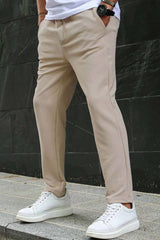Super Elastic Slim Cotton Pant in Cream