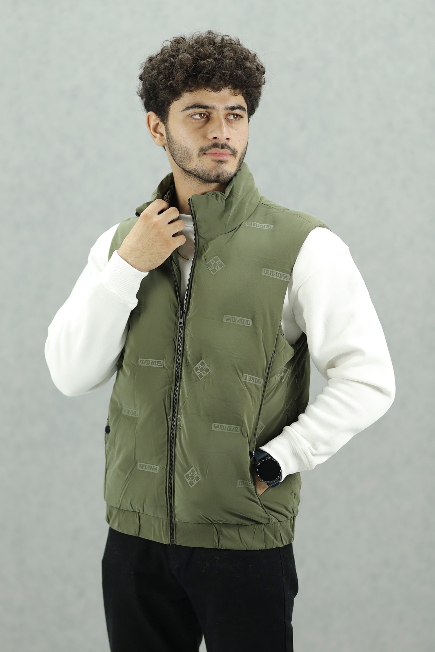 Modern Bubble Quilted Detachable Hood Imported Men's Gilet