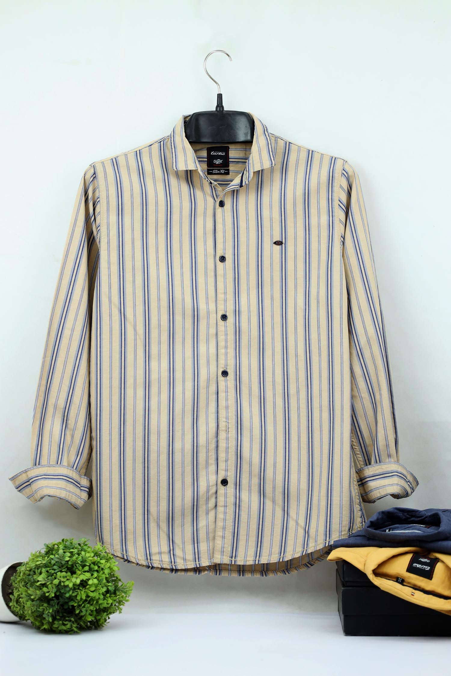 Vertical Lining Check Full Sleeve Casual Shirt
