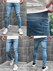 Turbo Ankle Fit Jeans In Sky Blue