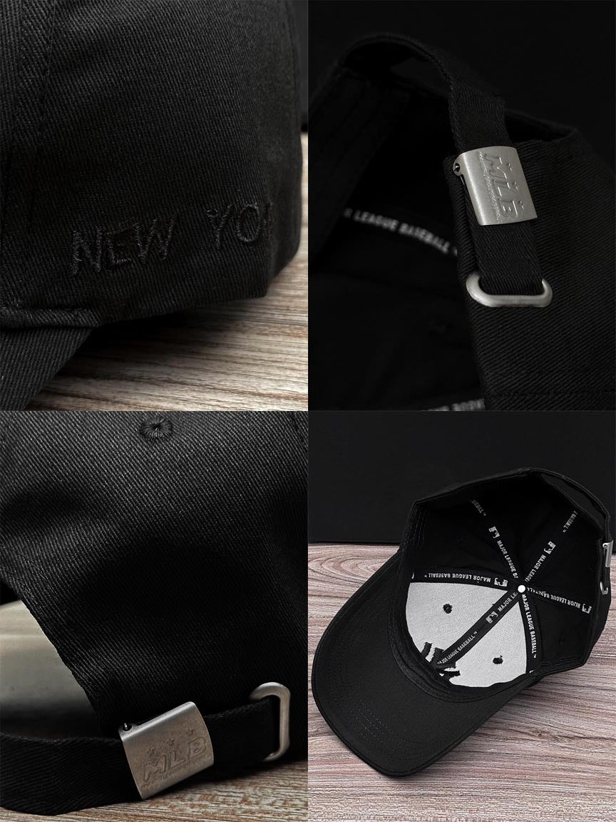 NY Embroidered Logo Cap In Black