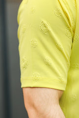 Embossed Floral All Over Casual Shirt In Light Yellow