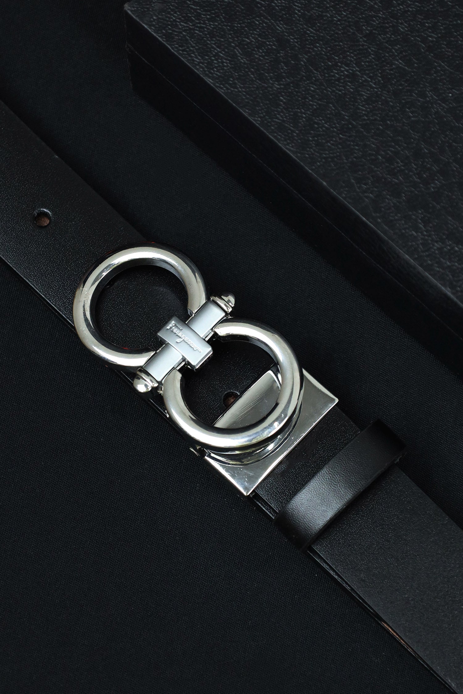 Feragamo Metal Alloy Automatic Buckle Branded Belt