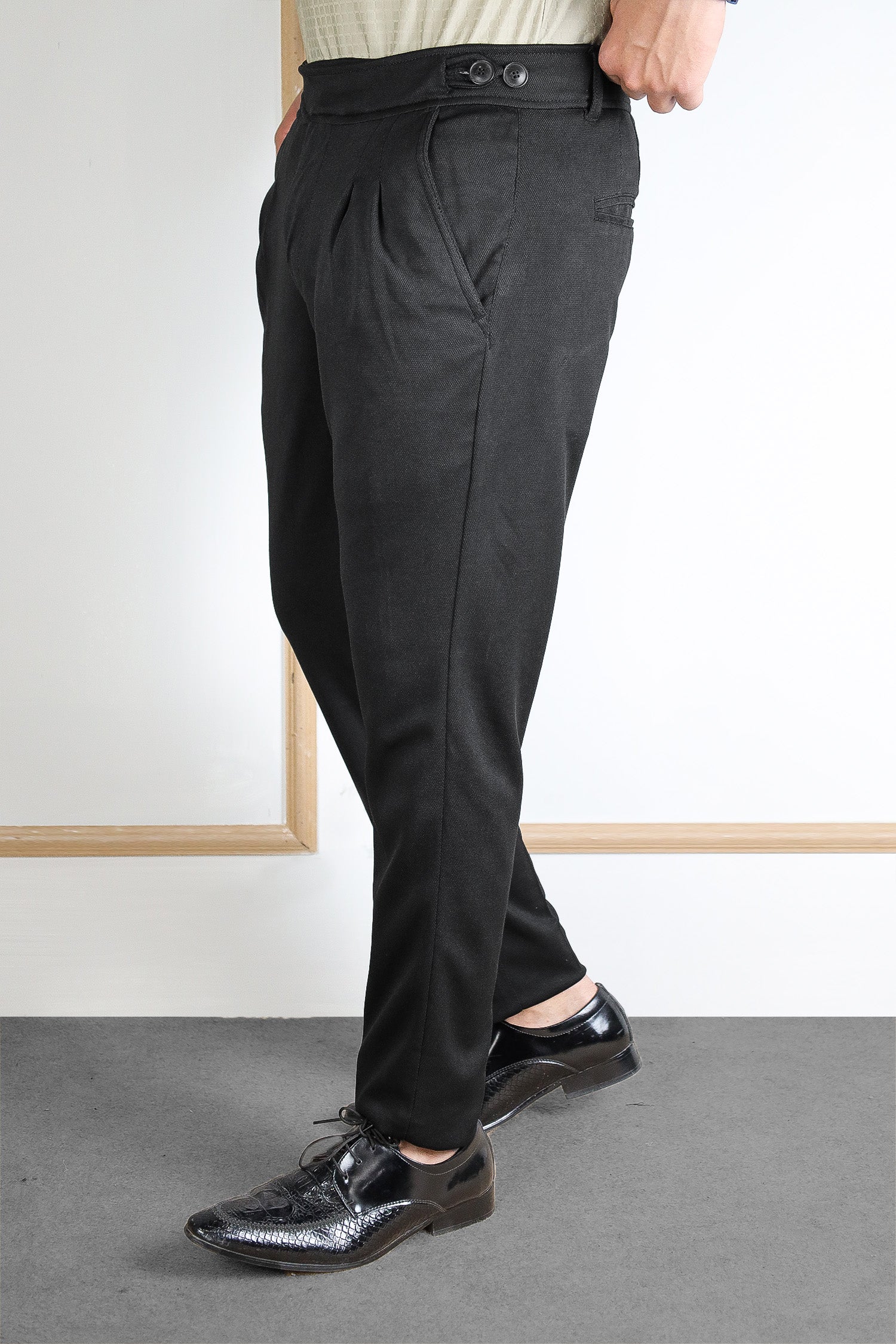 Self Texture Slim Fit Gurkha Cotton Pant