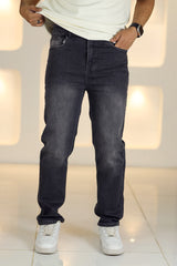 Loose Fit Light Faded Turbo Jeans in Dark Grey