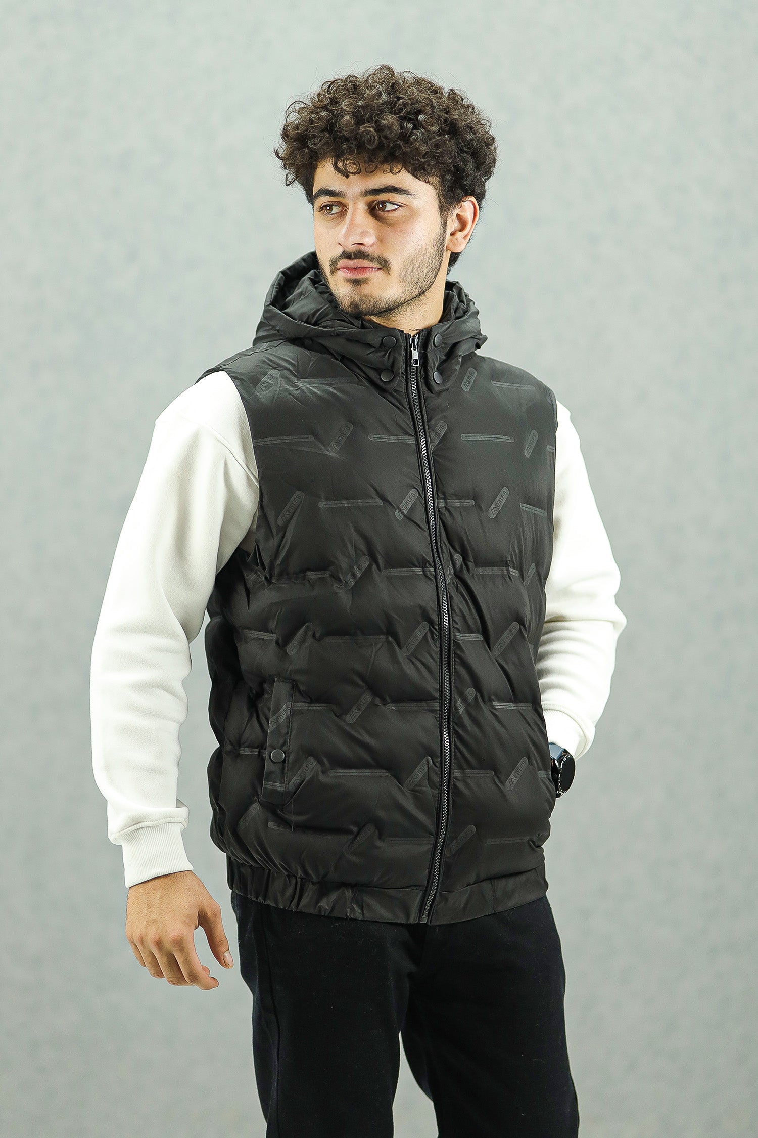 Plain Padded Hood Quilted Imported Men's Gilet