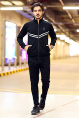 Turbo Front Logo Tracksuit In Black