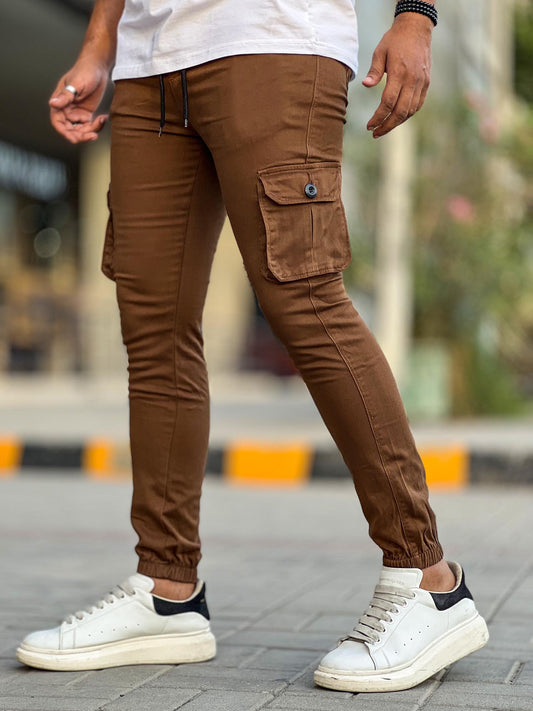 Buy tbase Mens Whiskey Solid Cargo Pants for Men Online India