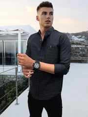 Self Textured Cotton Shirt