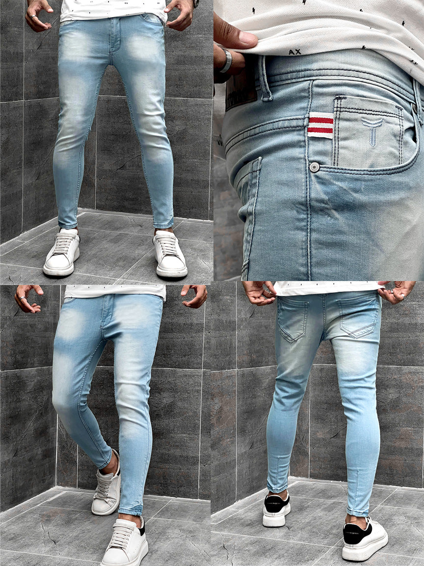 Turbo Ankle Fit Jeans In Ice Blue
