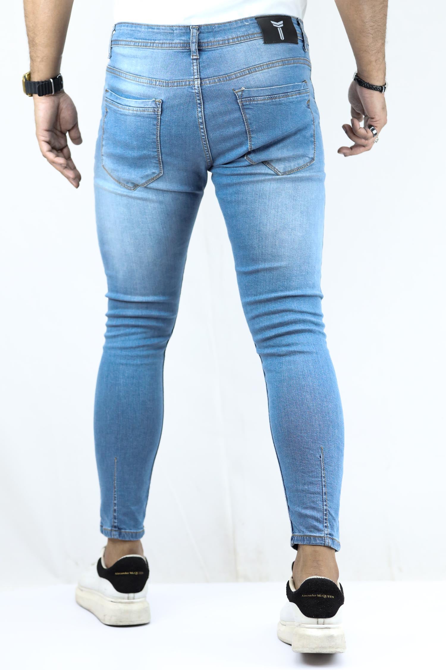 Ankle Fit Turbo Jeans In Sky Blue