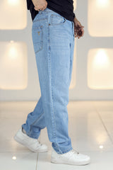 Loose Fit Premium Turbo Jeans in Sky Blue