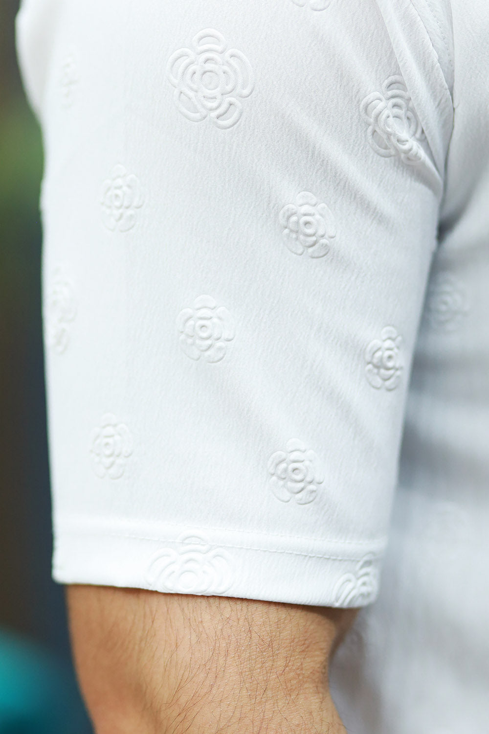 Embossed Floral All Over Casual Shirt In White