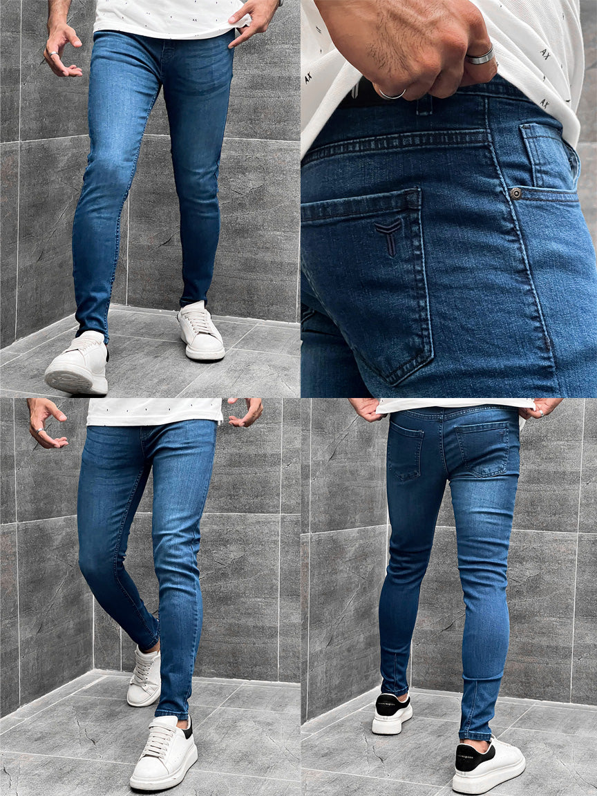 Turbo Ankle Fit Jeans In Blue