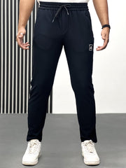 Men Imported Trouser With Printed Logo In Black