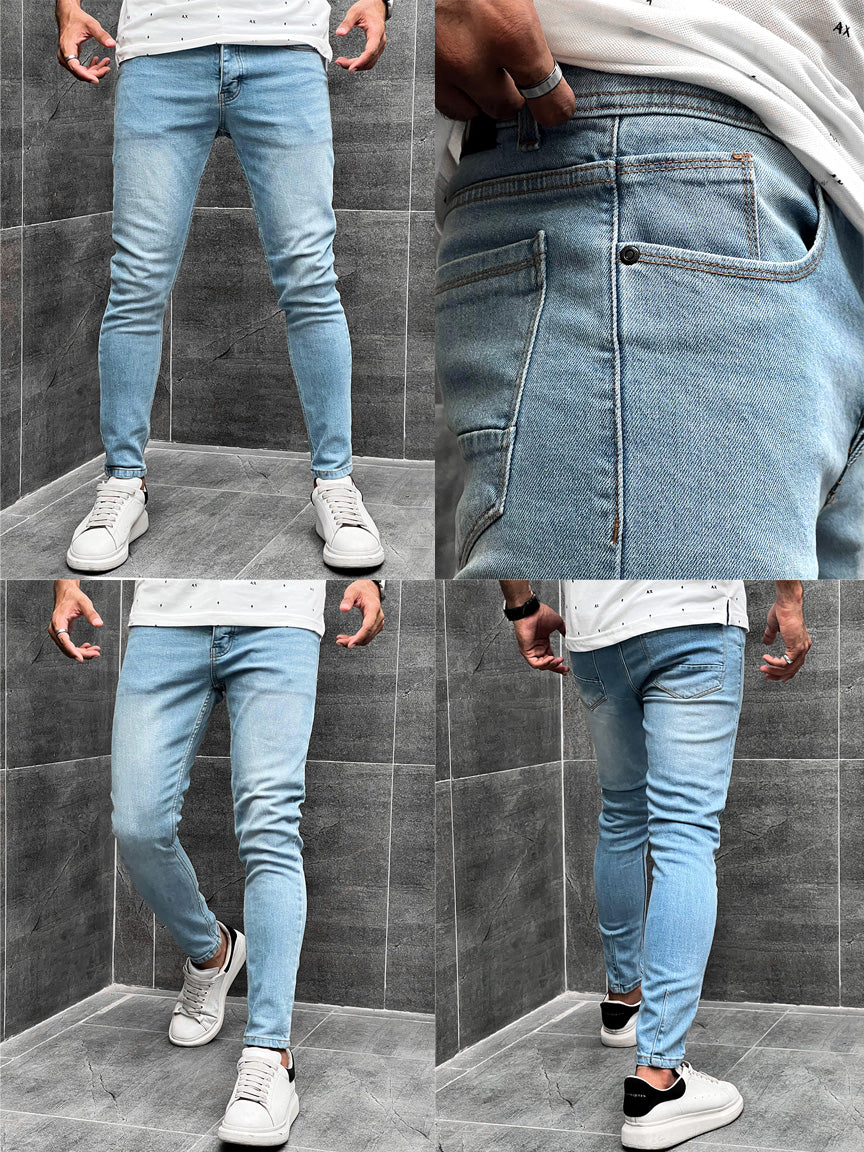 Turbo Ankle Fit Jeans In Ice Blue
