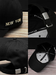 NY Embroidered Logo Cap In Golden