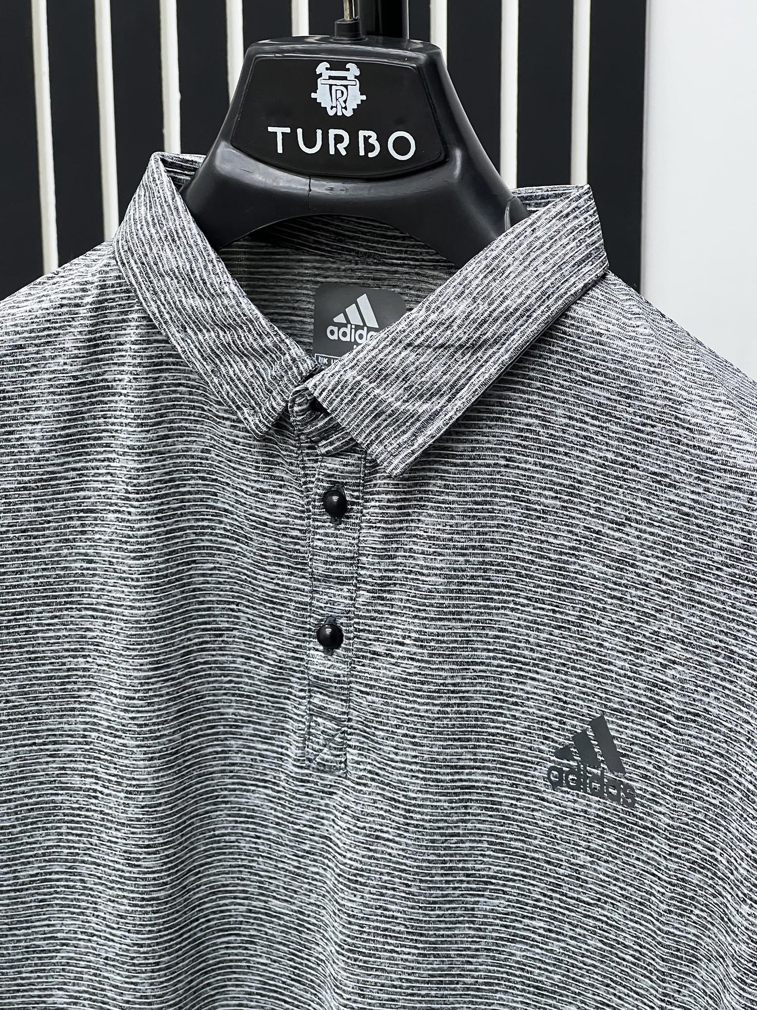 Imported Dry Fit Polo With Reflector Logo In Grey