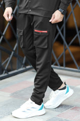 Turbo Pocket Style Men Tracksuit In Black