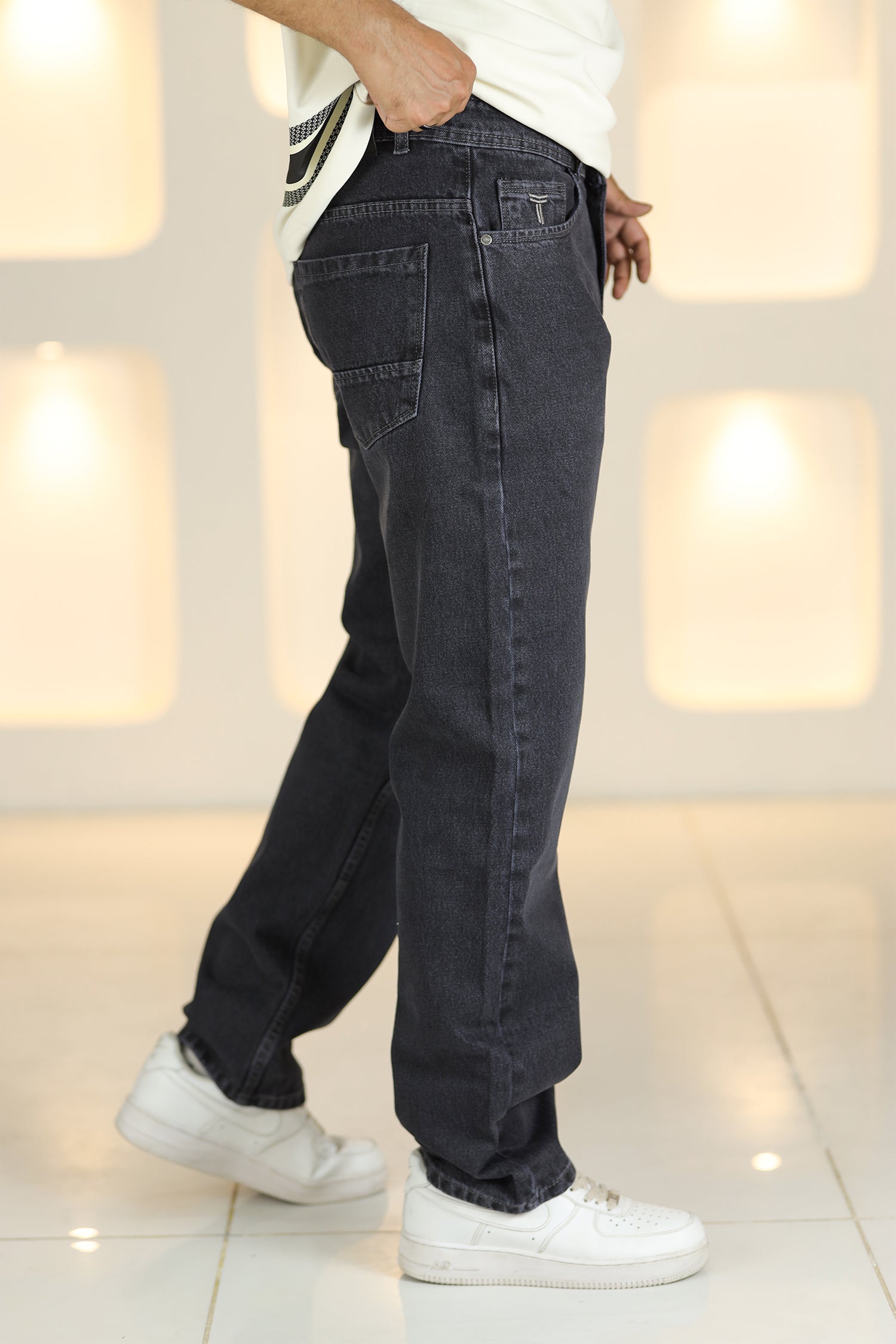 Loose Fit Choice Turbo Jeans in Grey