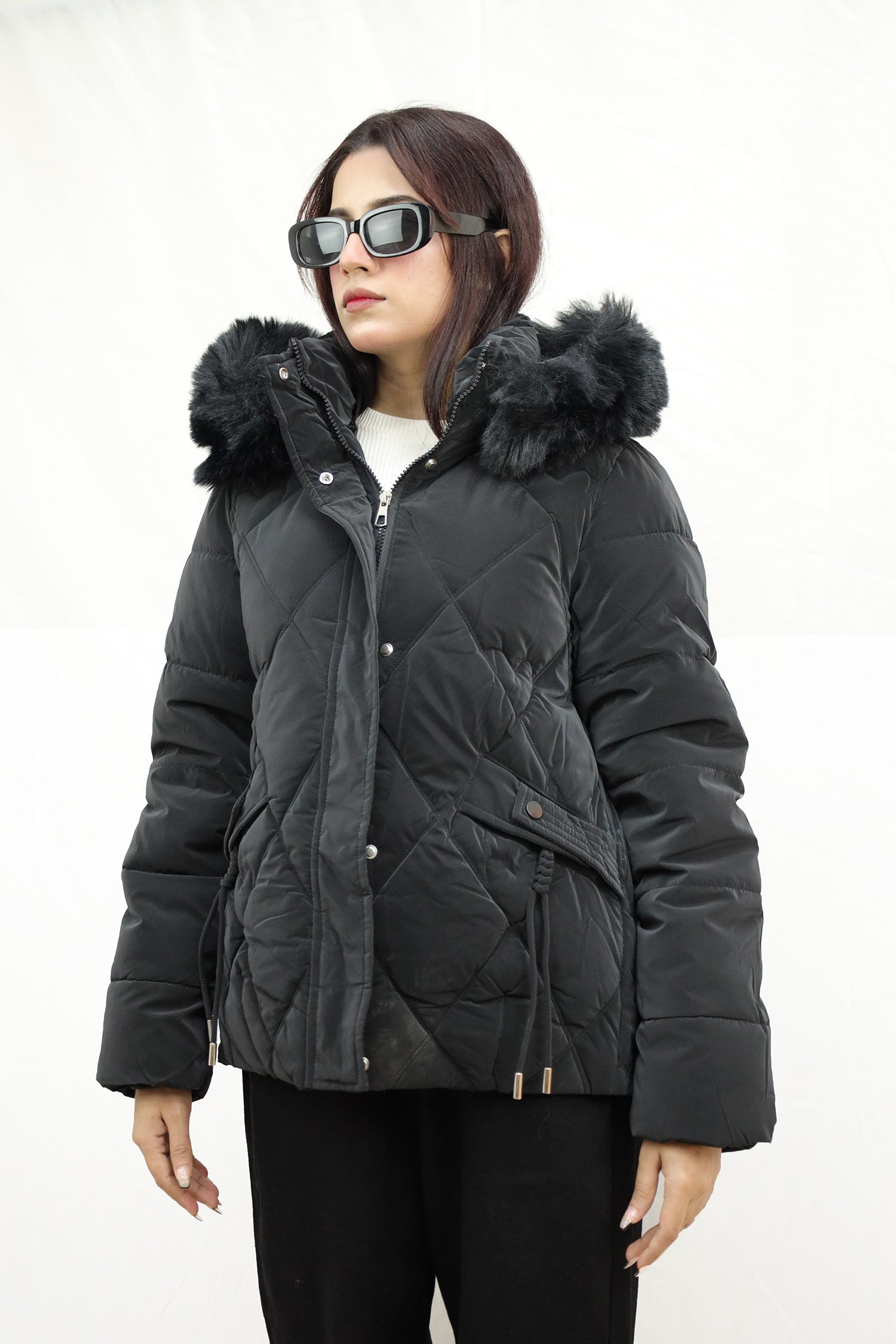 Wind Breaker Diamond Quilted Women Imported Puffer Jacket