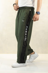 Turbo Side Panel Full Zipper Micro Baggy Trouser In Olive