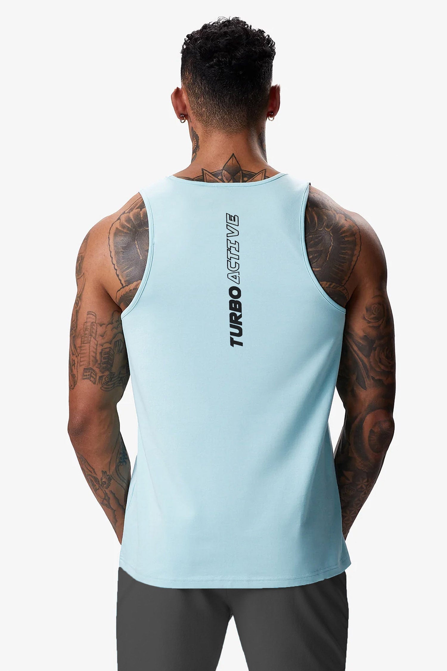 Turbo Active Quick-dry Men Sando In Ice Blue