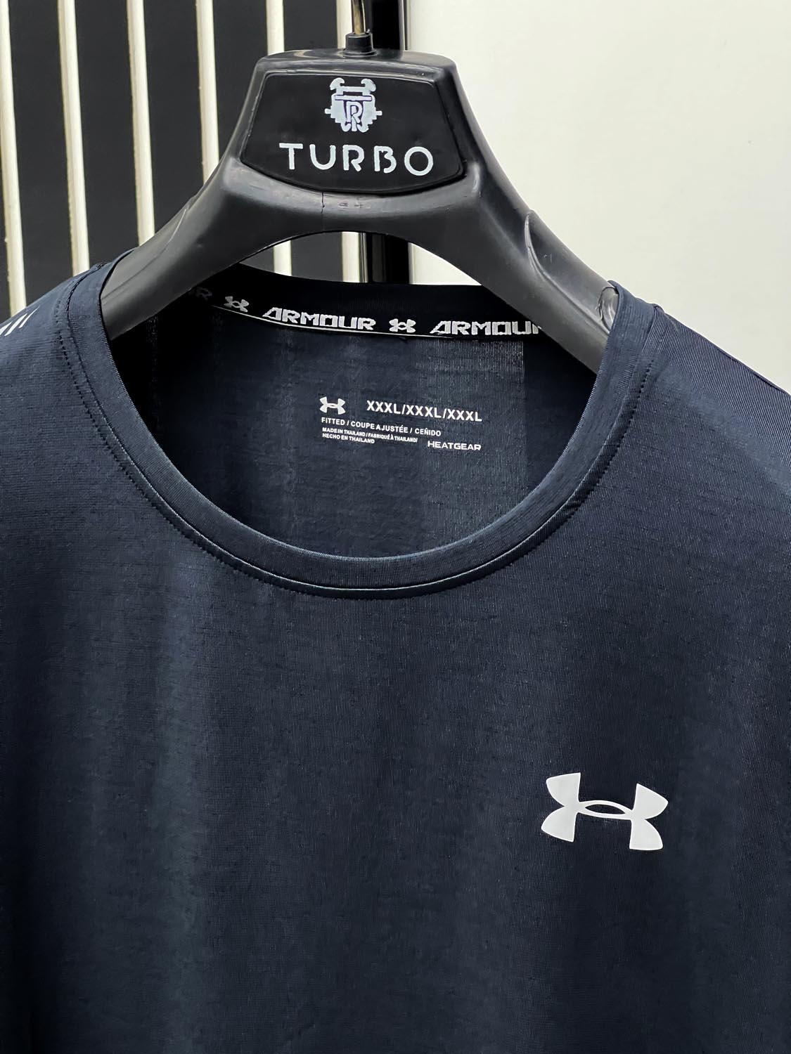 Imported Dry Fit Tee With Reflector Logo In Charcoal Grey