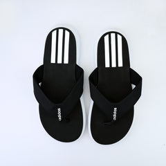 Adds V-Shaped Straps Flip Flops in Black&White