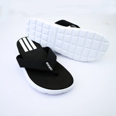 Adds V-Shaped Straps Flip Flops in Black&White