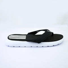 Adds V-Shaped Straps Flip Flops in Black&White